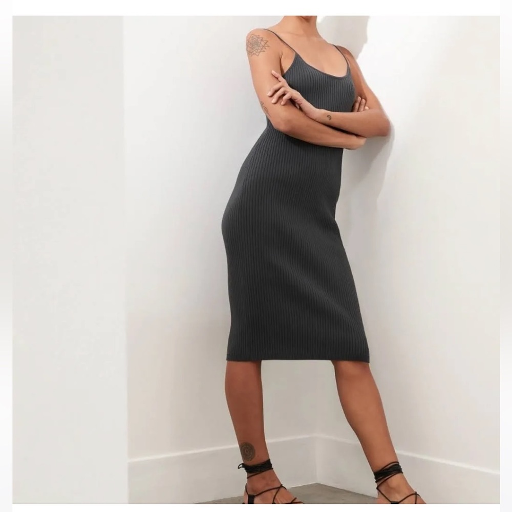 TALL Banana Republic Ribbed Strap Sweater Dress L